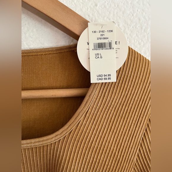 Aerie Offline Seamless Cable Cropped Compression Stonewash Brown Top L - Picture 8 of 13